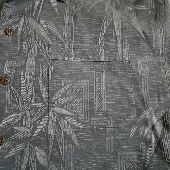 Jamaica Jaxx Authentic Island Style,100% Silk Grey Short Sleeve, Men's Size L - Picture 3 of 8